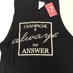 Black muscle tank with gold print size L